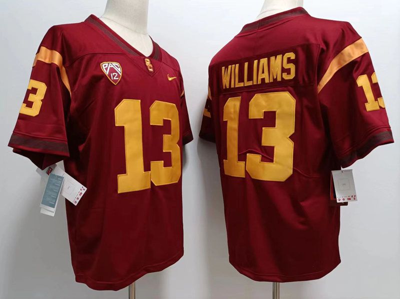 Men USC Trojans #13 Williams Red Nike 2025 NCAA Jersey->ncaa teams->NCAA Jersey